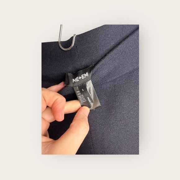 ME&EM Wide Leg Wool Blend Stretch Navy Pants Size Large - Picture 4 of 5